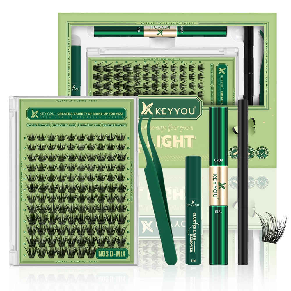 KEYYOU kit de pestanas 144 piezas para aplicación en casa