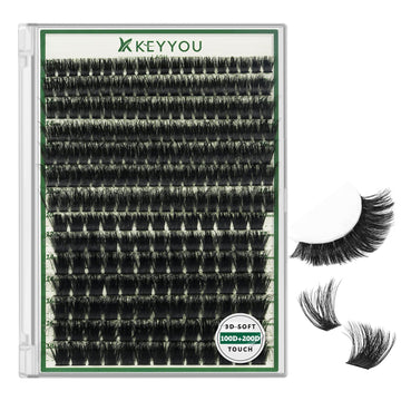KEYYOU LASH clústeres: efecto 3D para volumen natural y definido.