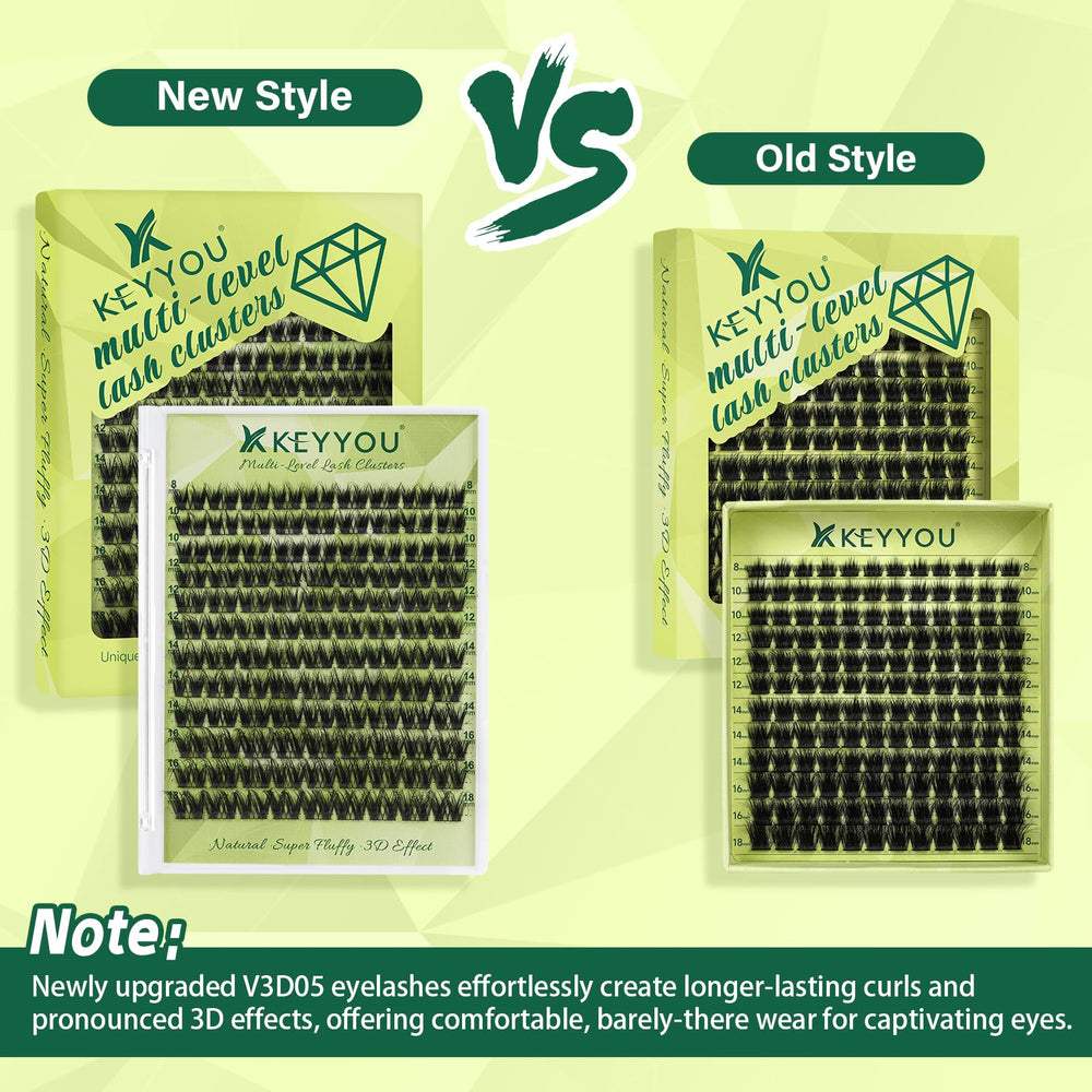 KEYYOU pack 108 pestañas: cantidad generosa para múltiples combinaciones.