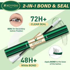 KEYYOU pegamento impermeable 72 horas mantiene el look sin manchas.