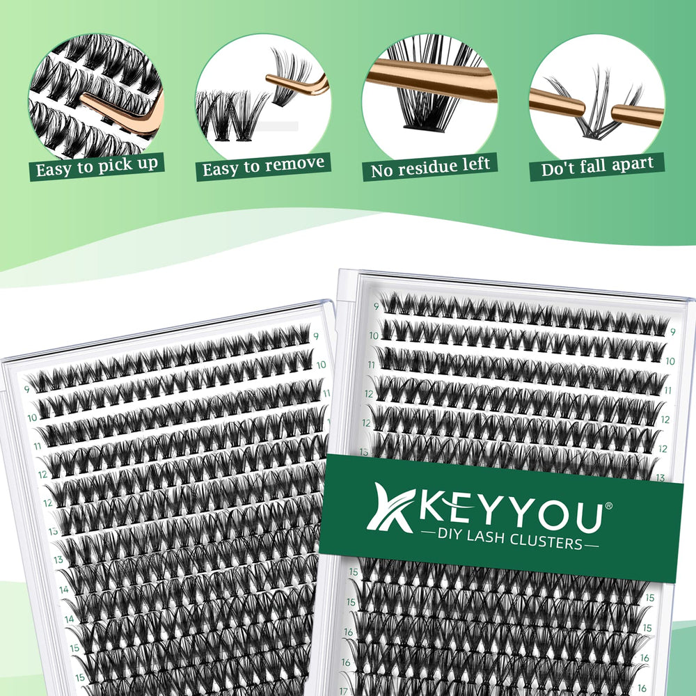 KEYYOU extensiones de pestañas con acabado natural y duradero para uso diario.