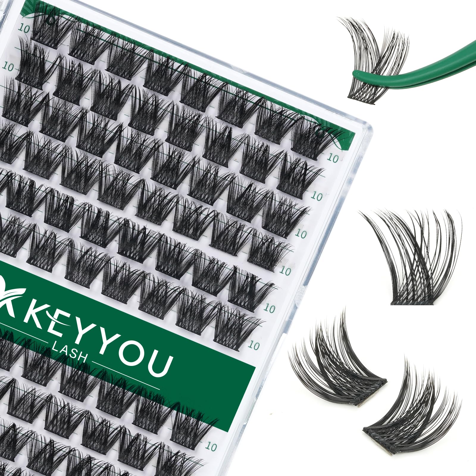 keyyou pestanas conjunto con curvatura Y01 D, 10 mm, aspecto natural