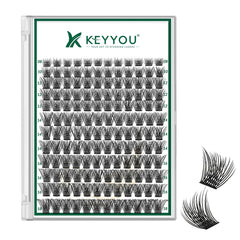 KEYYOU pestanas conjuntas 144 piezas, curva D, para un look natural diario