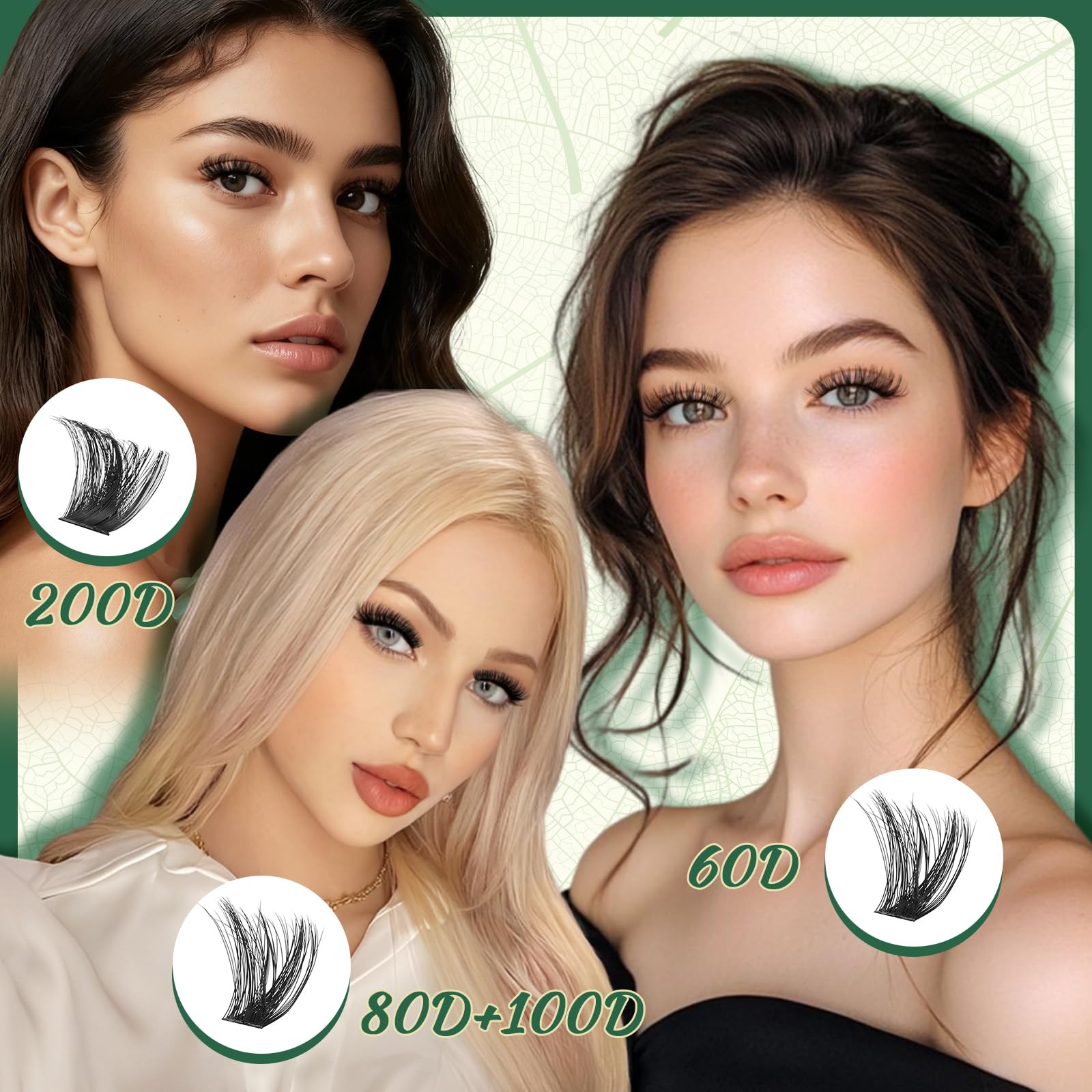 KEYYOU conjunto de pestañas, longitudes 9–18 mm para versatilidad