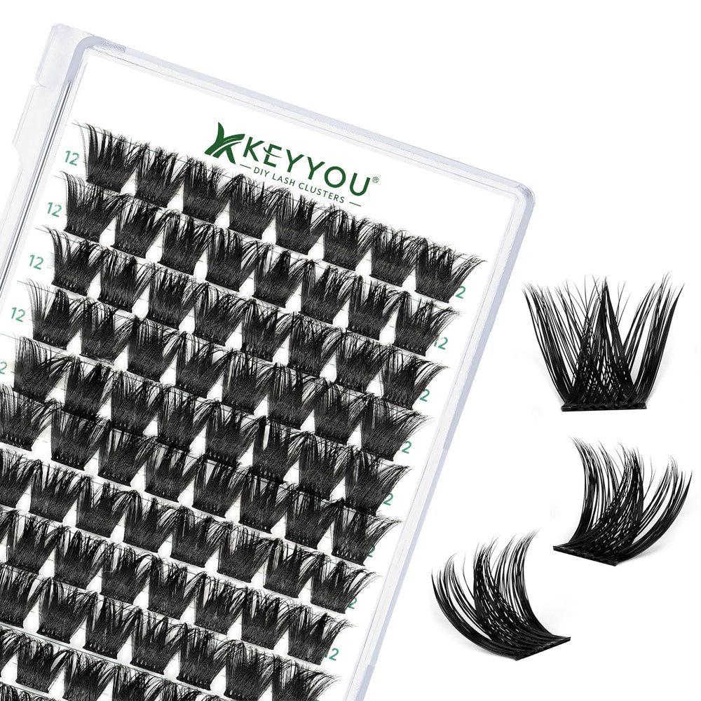 KEYYOU pestanas racimos 96 piezas Y02 D 12 mm, volumen natural para uso diario