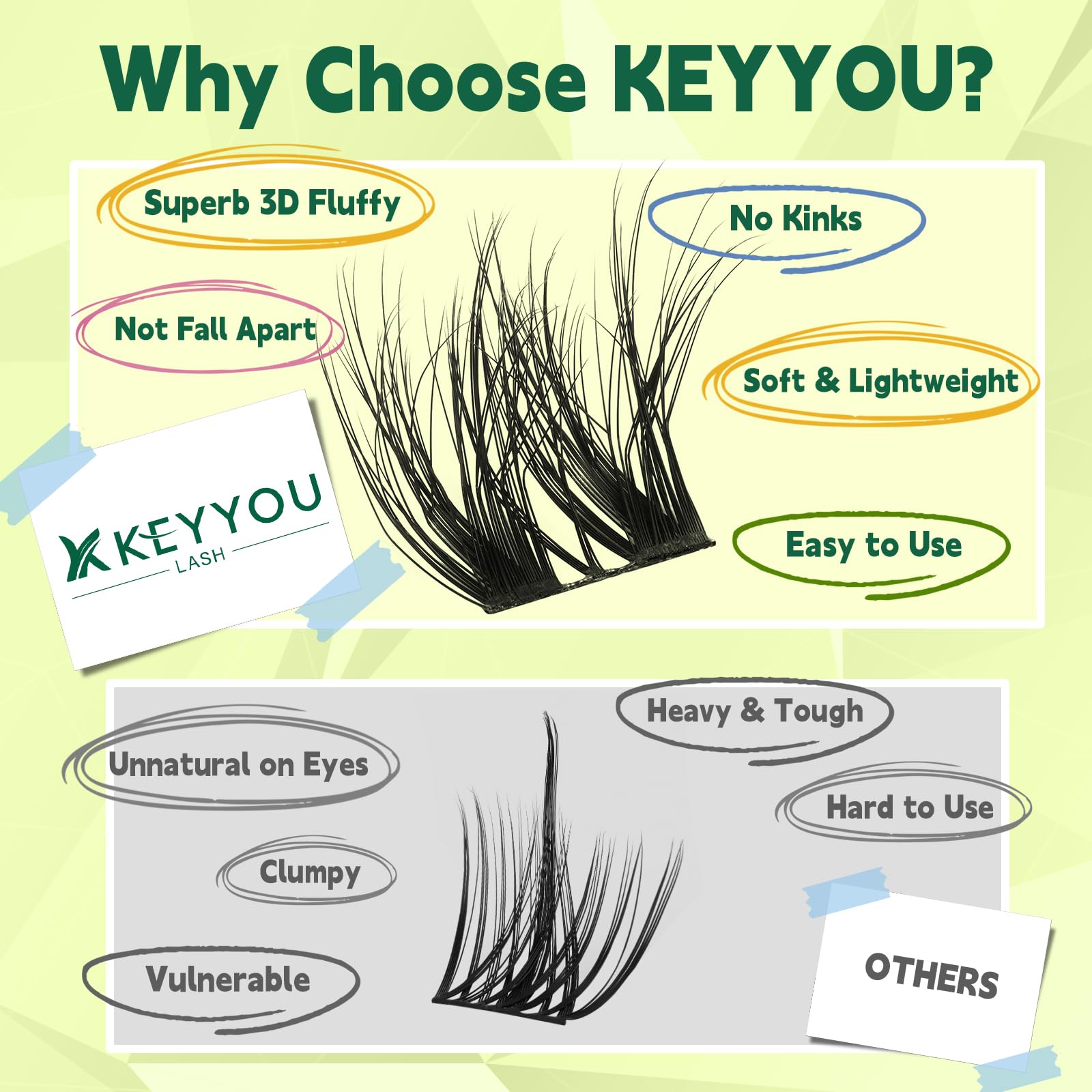 KEYYOU Puffsilk V3D05 renovado: detalle suave para un acabado natural.