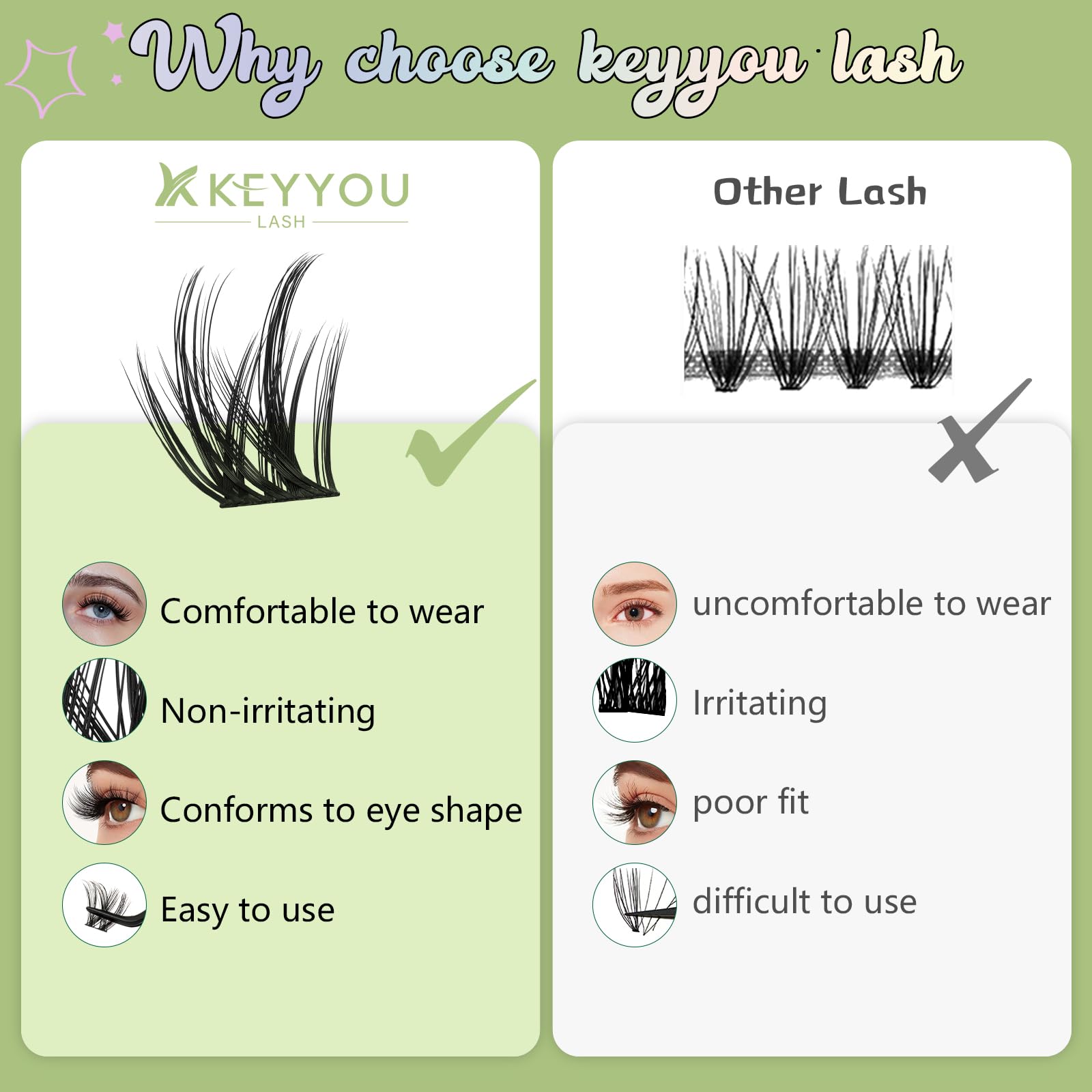 KEYYOU LASH pinzas profesionales para aplicar y ajustar pestañas.