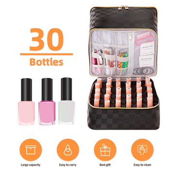 KGMCARE capacidad para 30 botellas de esmalte de 15 ml, protección y organización.