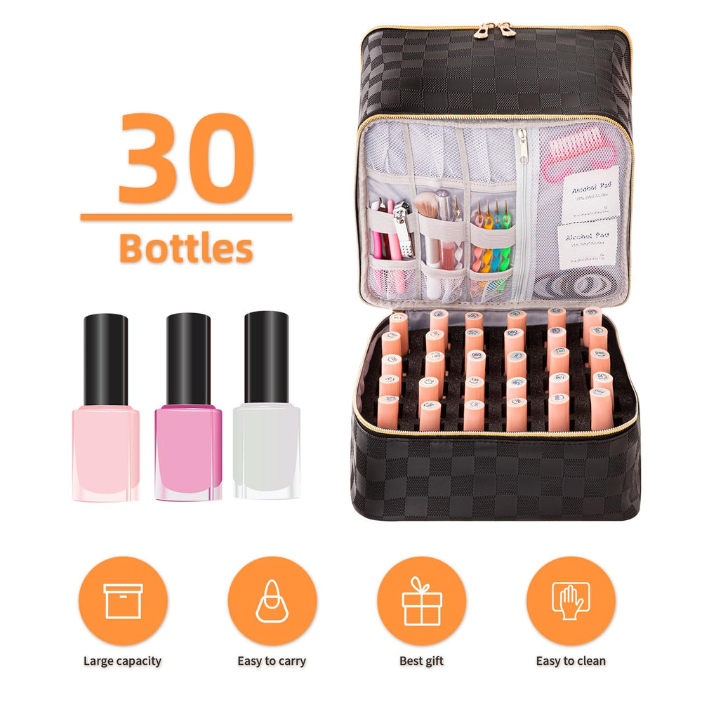 KGMCARE capacidad para 30 botellas de esmalte de 15 ml, protección y organización.