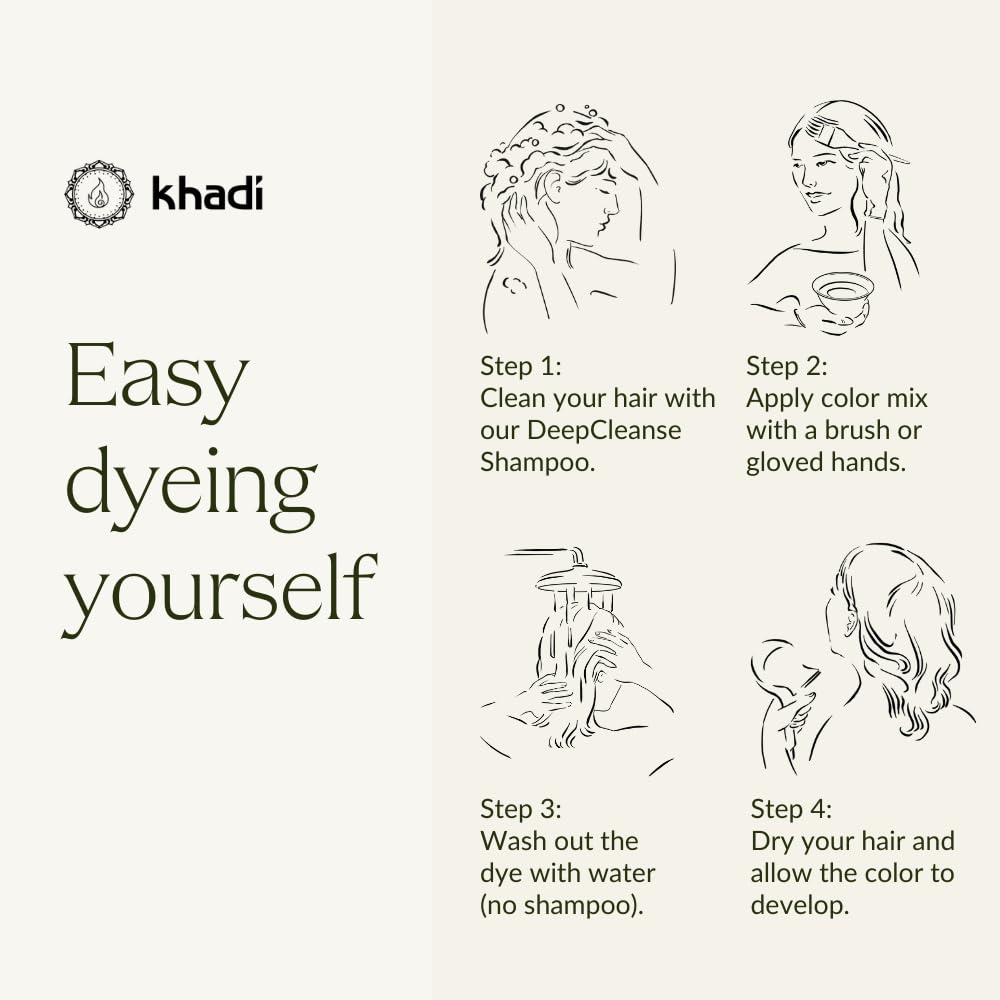 KHADI BLACK, formule vegan, sans additifs chimiques ni ammoniaque.