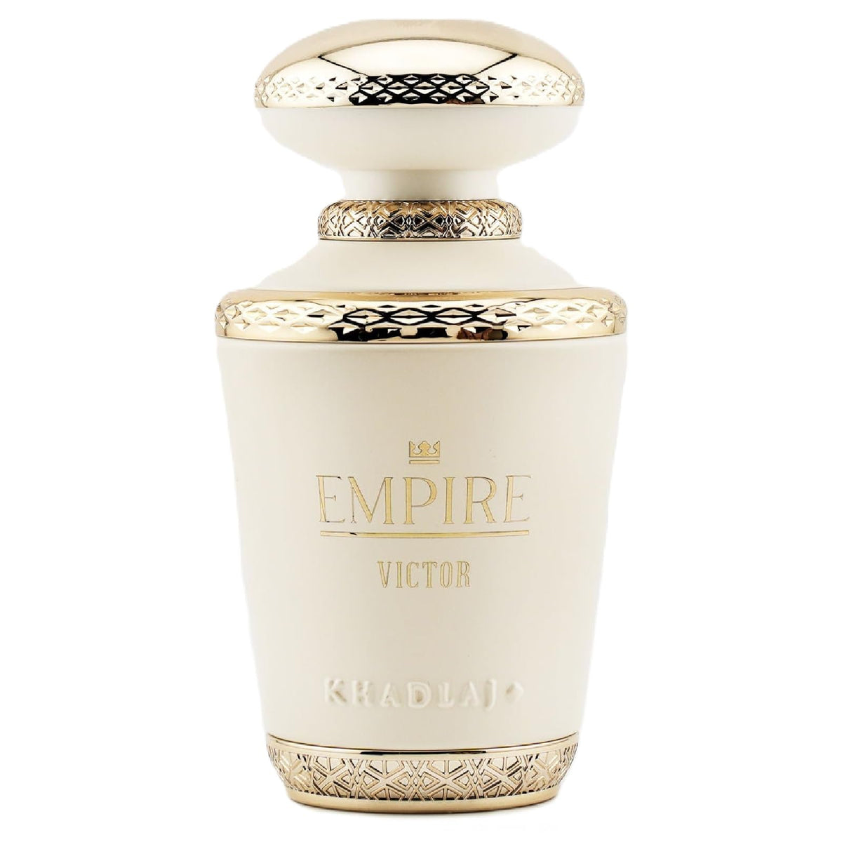 KHADLAJ Empire Victor frasco frontal, fragancia de larga duración para presencia elegante.