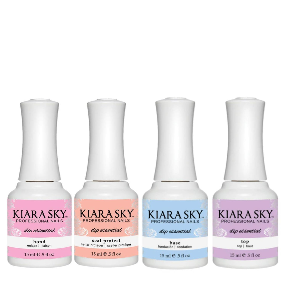 Kiara Sky Dip Bond, botella de fijación, ofrece fijación duradera sin lámpara.