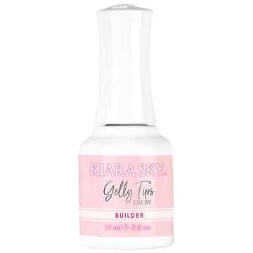 Kiara Sky gel de construcción, botella icónica, posible durabilidad de tres semanas.