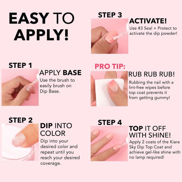 KIARA SKY Liquide Essentials – Applicateur couche base, application précise.