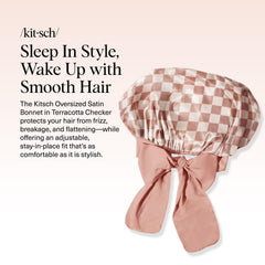 Kitsch XL bonete de satén protege el frizz durante la noche.