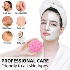 Kickleen esponjas faciales de celulosa expanden al agua para limpieza suave y profunda.