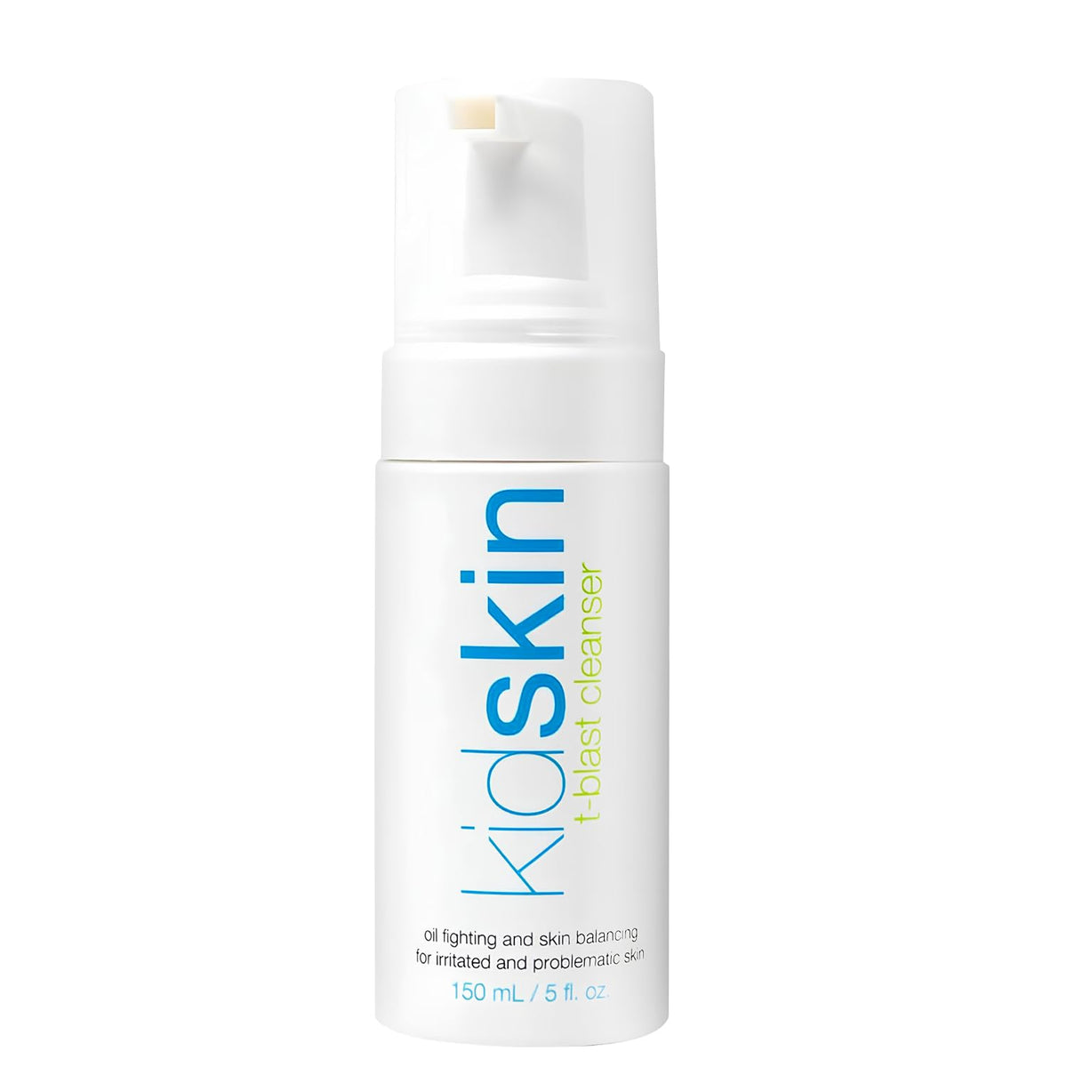 Kidskin T-Blast espumoso limpiador facial para piel propensa al acné.