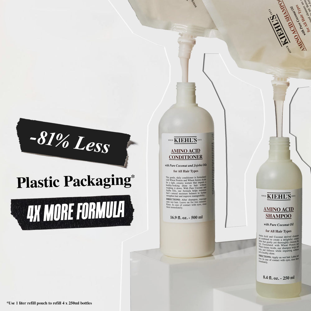 Nutricion con coco en Kiehl's Aminoacidos Shampoo para cabello sin grasa.