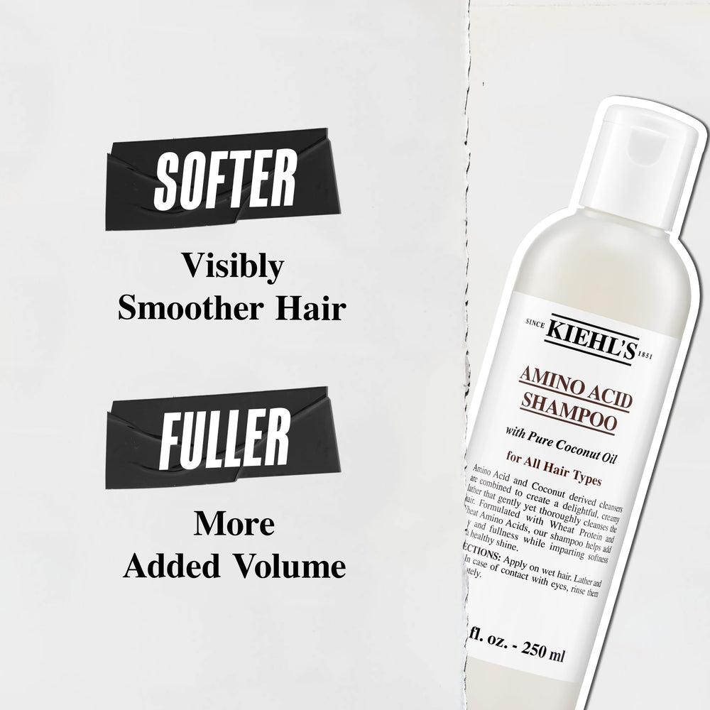 Masaje capilar con Kiehl's Aminoacidos Shampoo para limpieza sin pesadez.
