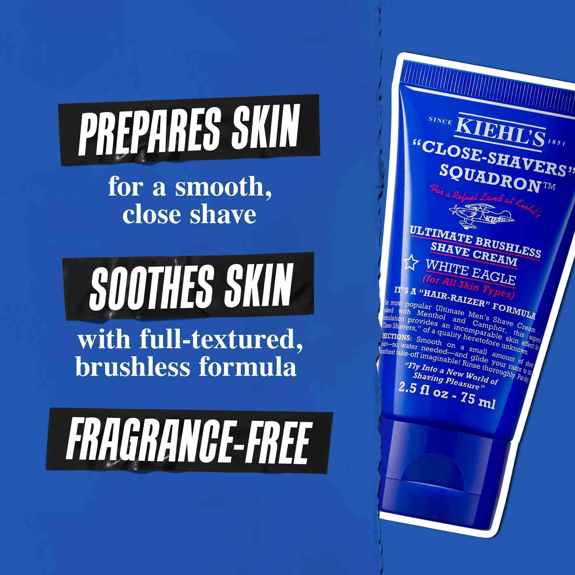 Aplicación fácil de la crema sin agua de Kiehl's para un deslizamiento suave.