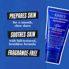 Aplicación fácil de la crema sin agua de Kiehl's para un deslizamiento suave.