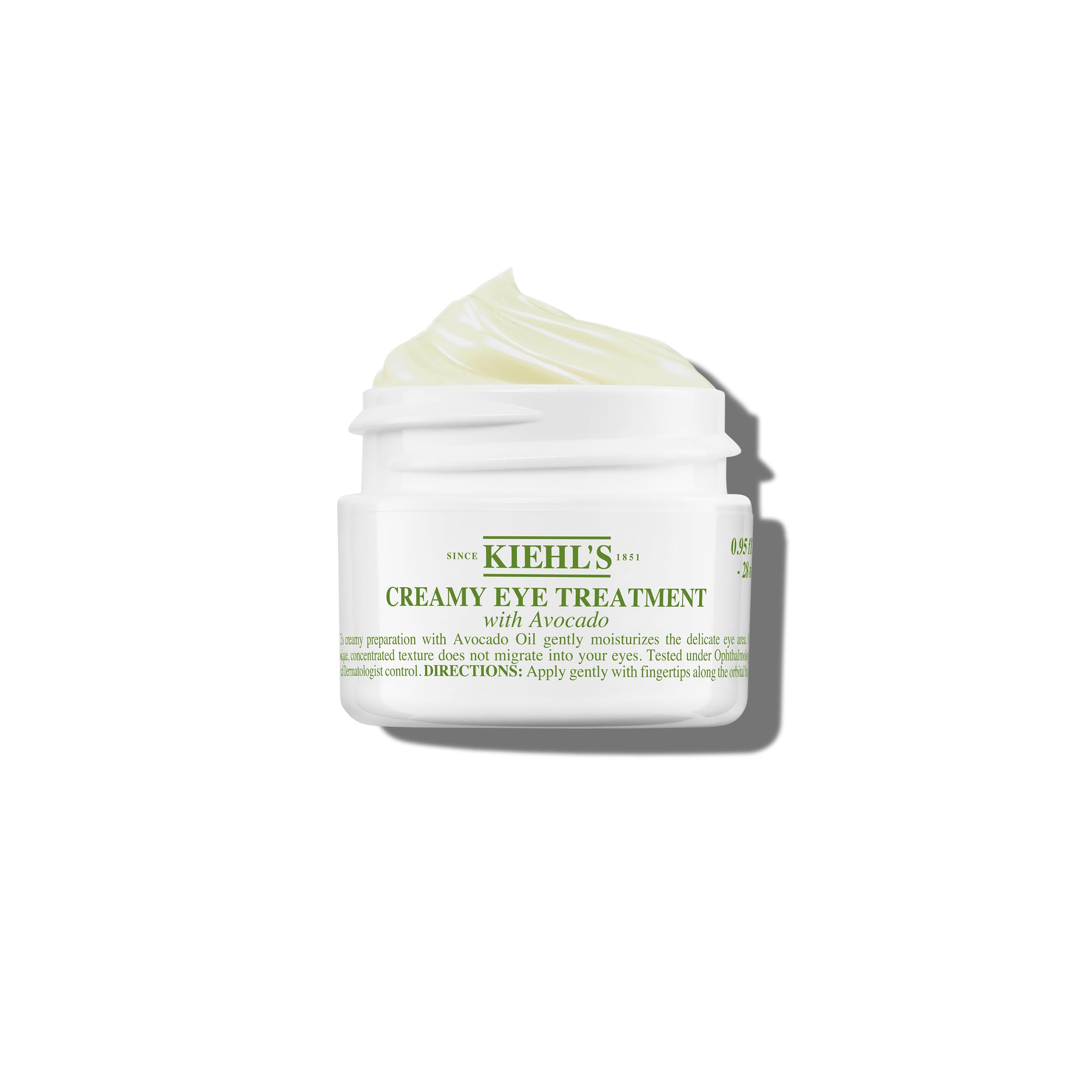 Kiehl's Avocado Eye Treatment muestra aplicacion-precisa para el contorno de ojos, revitalizando la mirada.