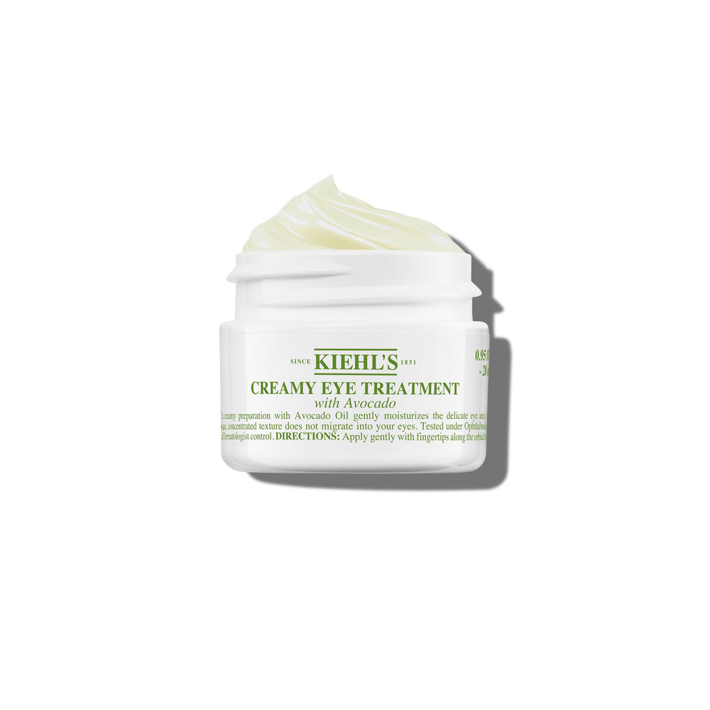 Kiehl's Avocado Eye Treatment muestra aplicacion-precisa para el contorno de ojos, revitalizando la mirada.
