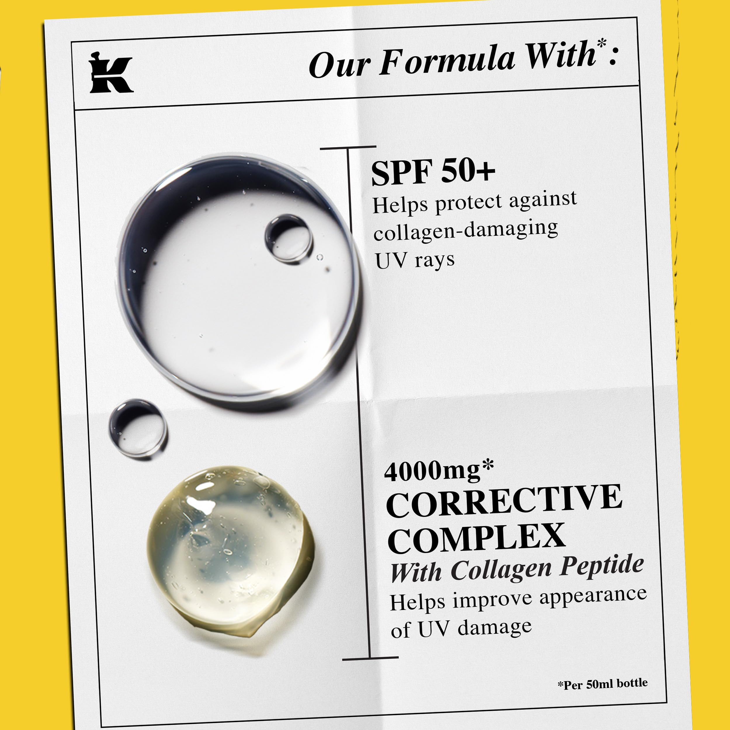 Péptidos de colágeno en Kiehl's Better Screen Serum mejoran la textura.