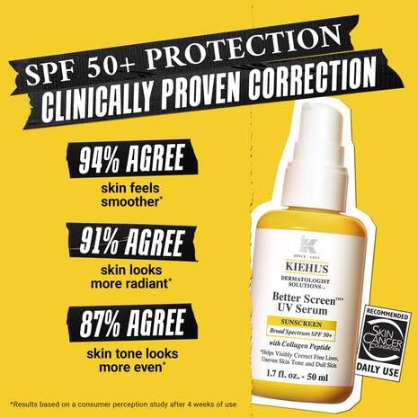 Textura ligera de Kiehl's Better Screen Serum para absorción rápida.
