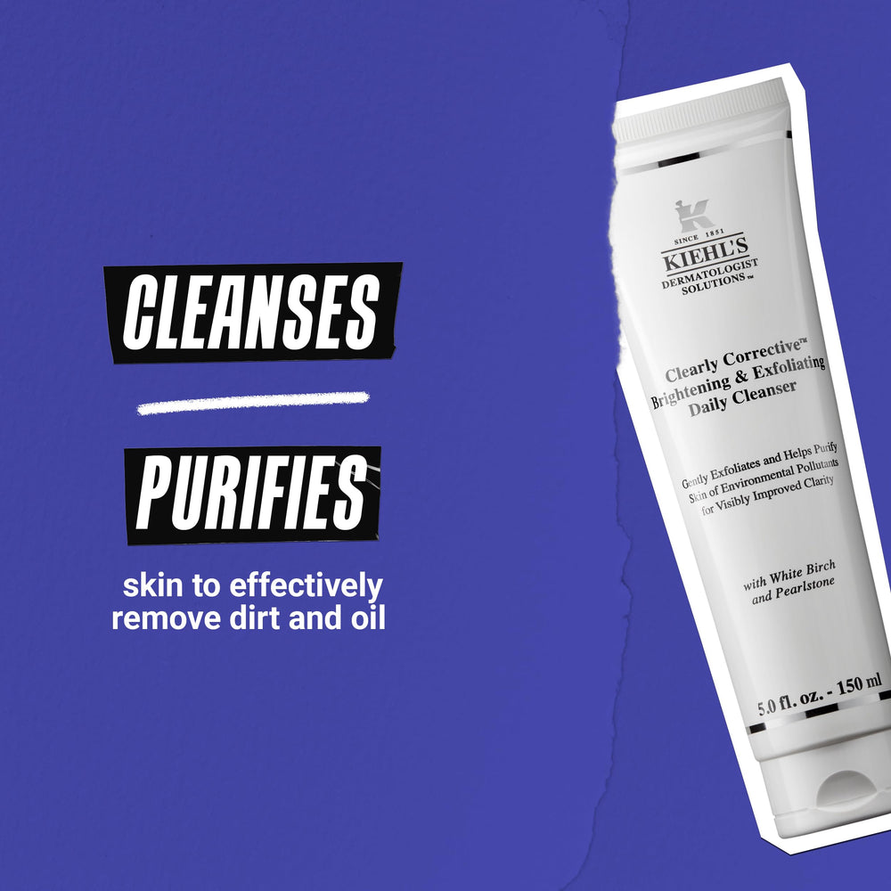 Extraits bouleau blanc et pivoine dans Kiehl's Clearly Corrective pour peau visiblement plus nette.