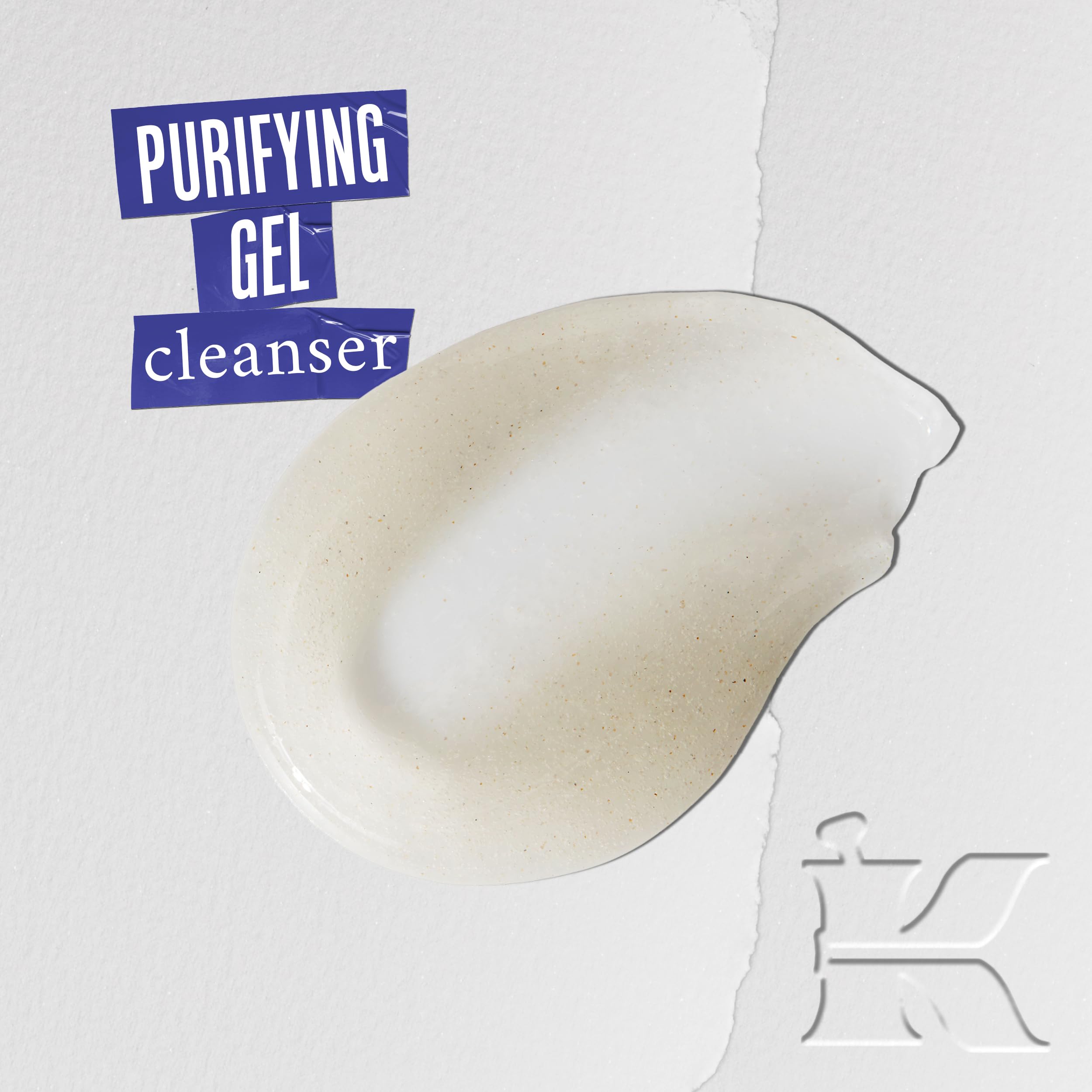 Geste d'application Kiehl's Clearly Corrective sur le visage, exfolie légèrement.