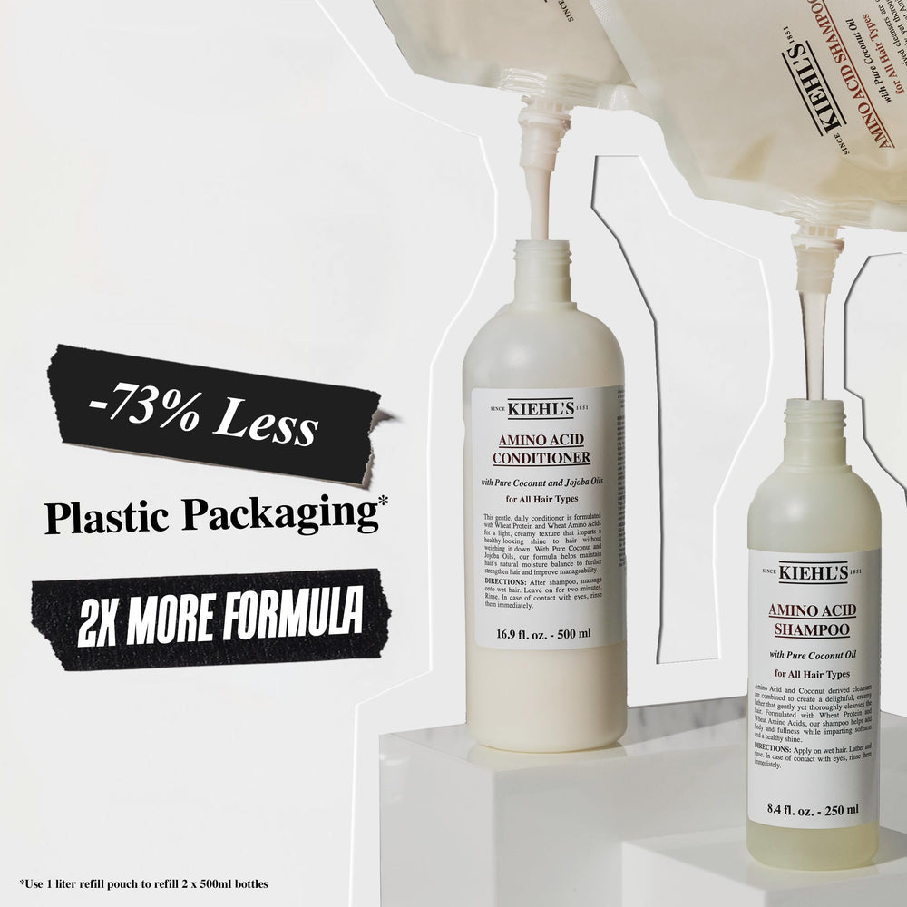 Kiehl's Condicionador aminoácidos, empaque práctico para uso diario.