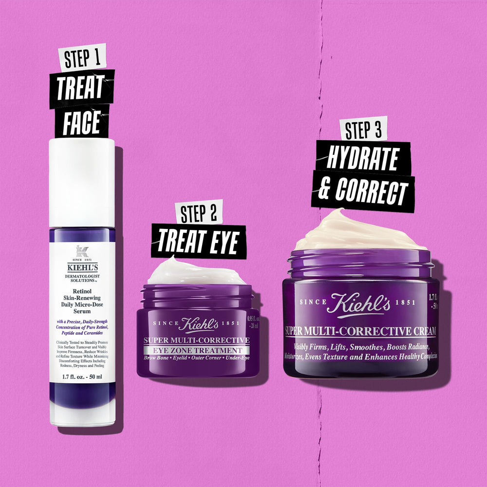 Kiehl's, crema para ojos, aplicación de media perla para mejores resultados.
