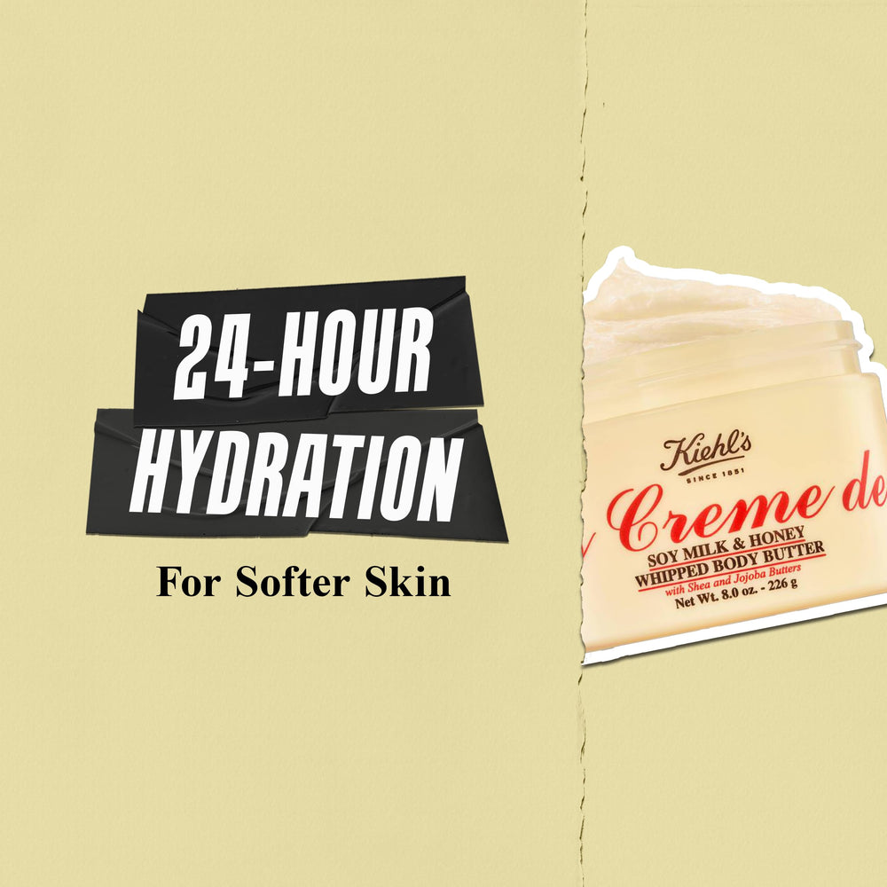 Kiehl's Crema de Cuerpo Batida, ingredientes soja y miel para nutrición suave.