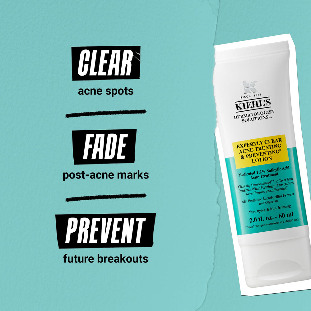 Textura suave de Kiehl's Expertly Clear para tratamiento facial diario