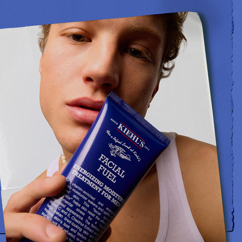 Kiehl's Facial Fuel bote de 6.8 oz, práctico para viaje y uso diario.