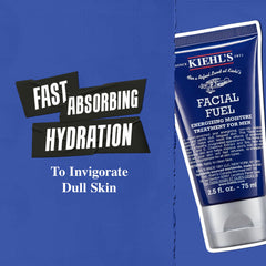 Kiehl's Facial Fuel textura ligera, ideal para uso diario sin sensación grasa.