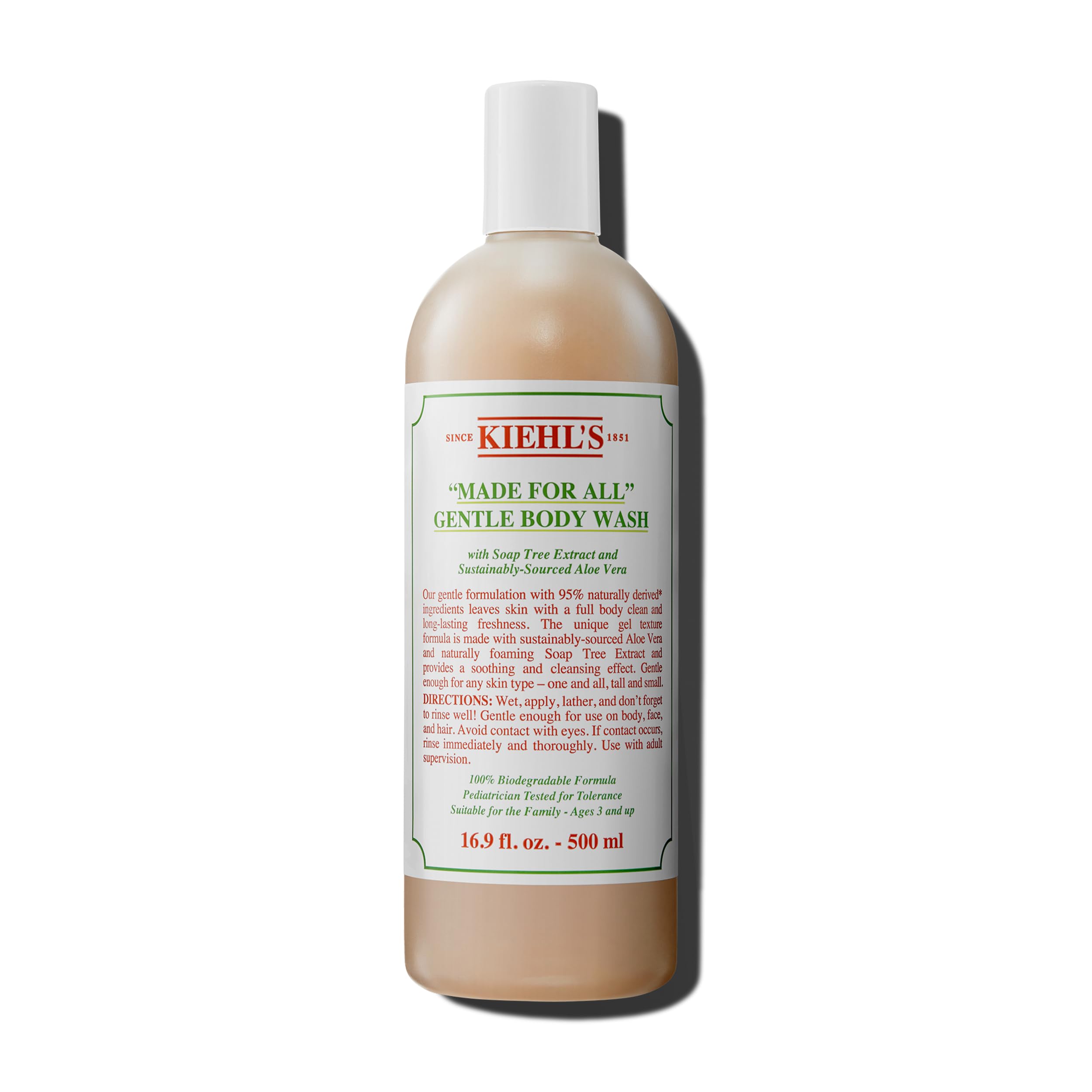 kiehls gel de ducha para todo tipo de piel: uso diario suave para piel y cabello.