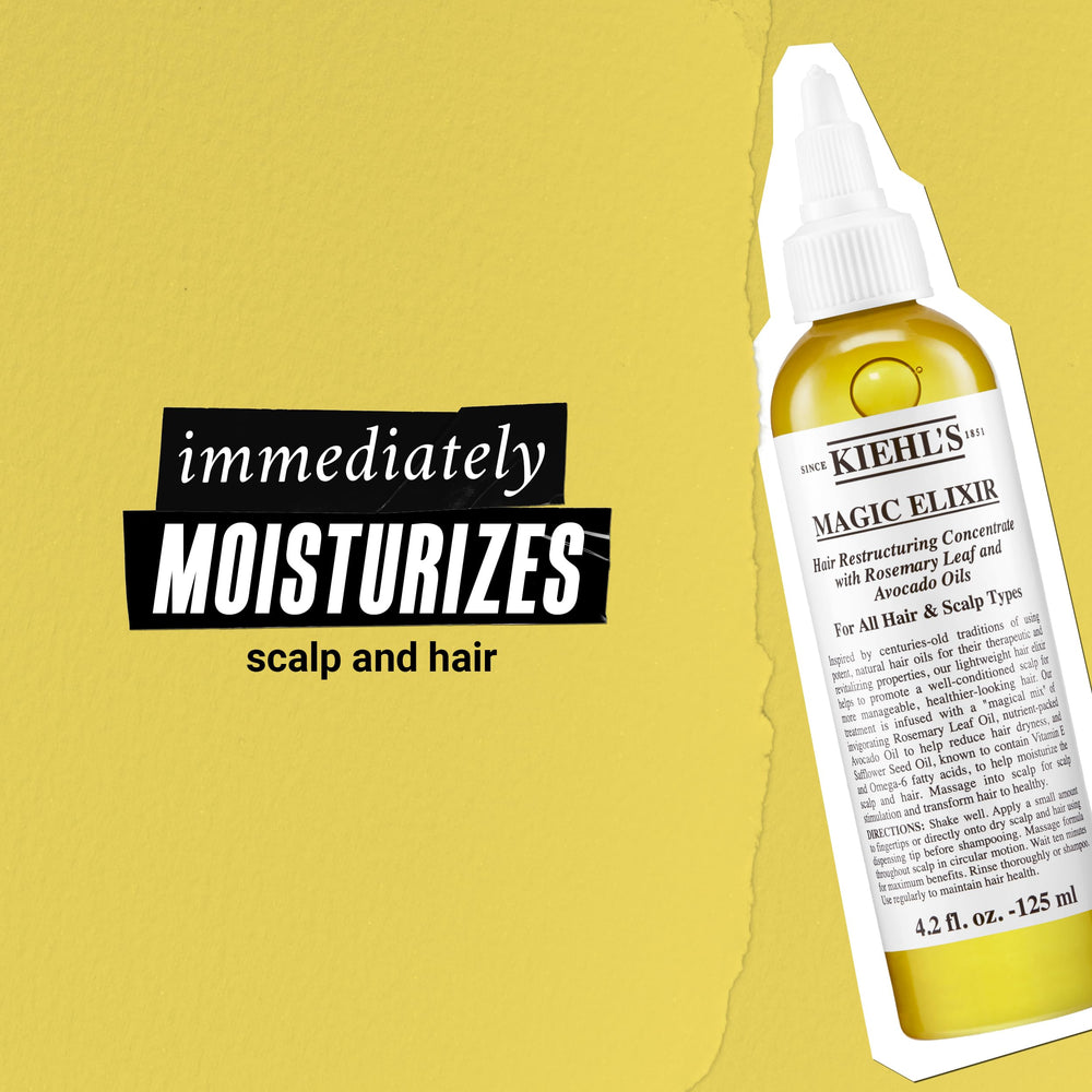 Kiehl's Magic Elixir, masaje de aplicación para estimular el cuero cabelludo.
