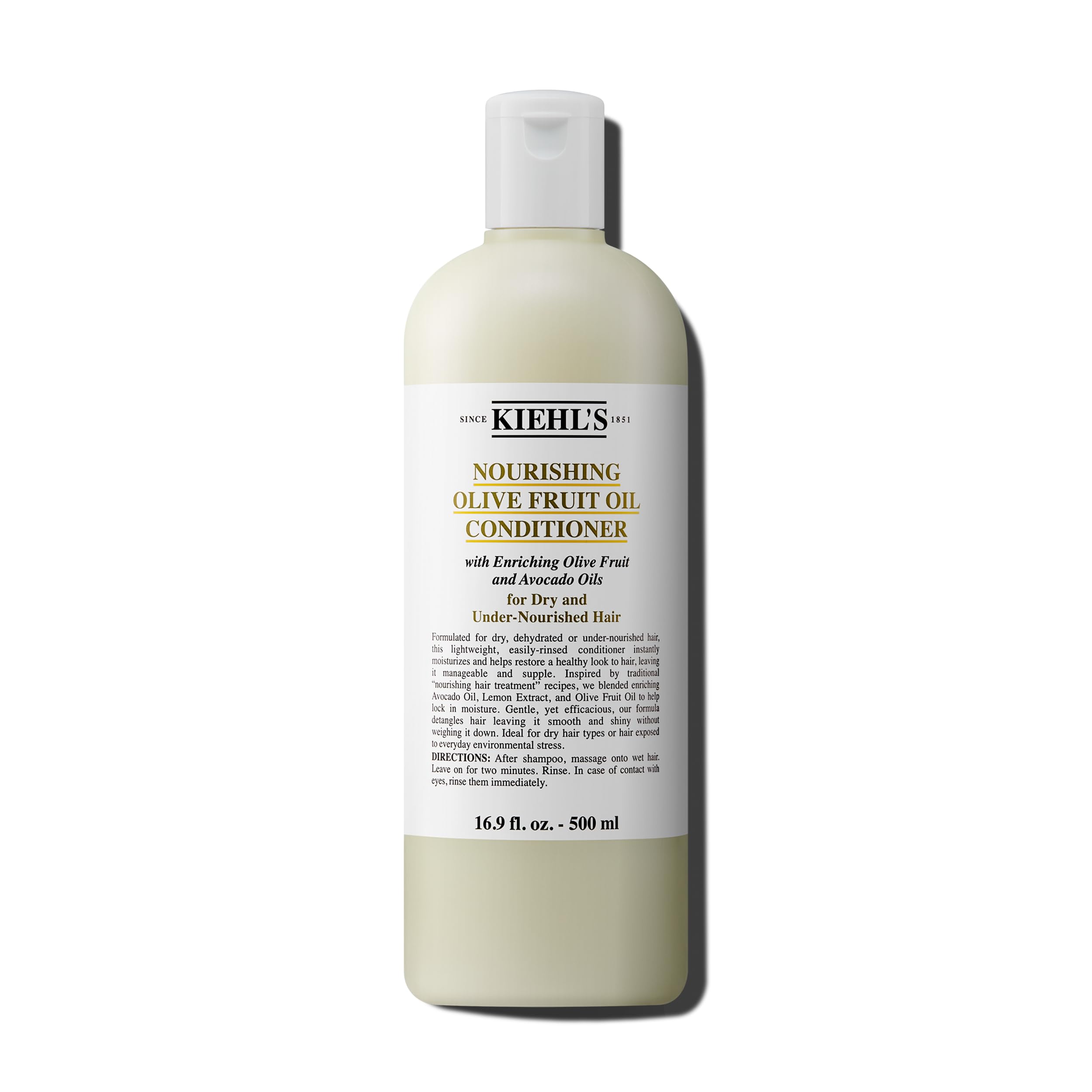 Kiehl's Conditionneur huile de fruit d olive — bouteille, brillance et douceur.