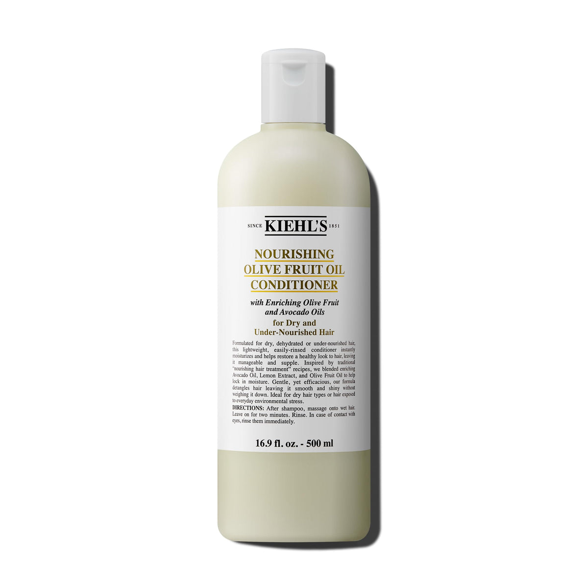 Kiehl's Conditionneur huile de fruit d olive — bouteille, brillance et douceur.