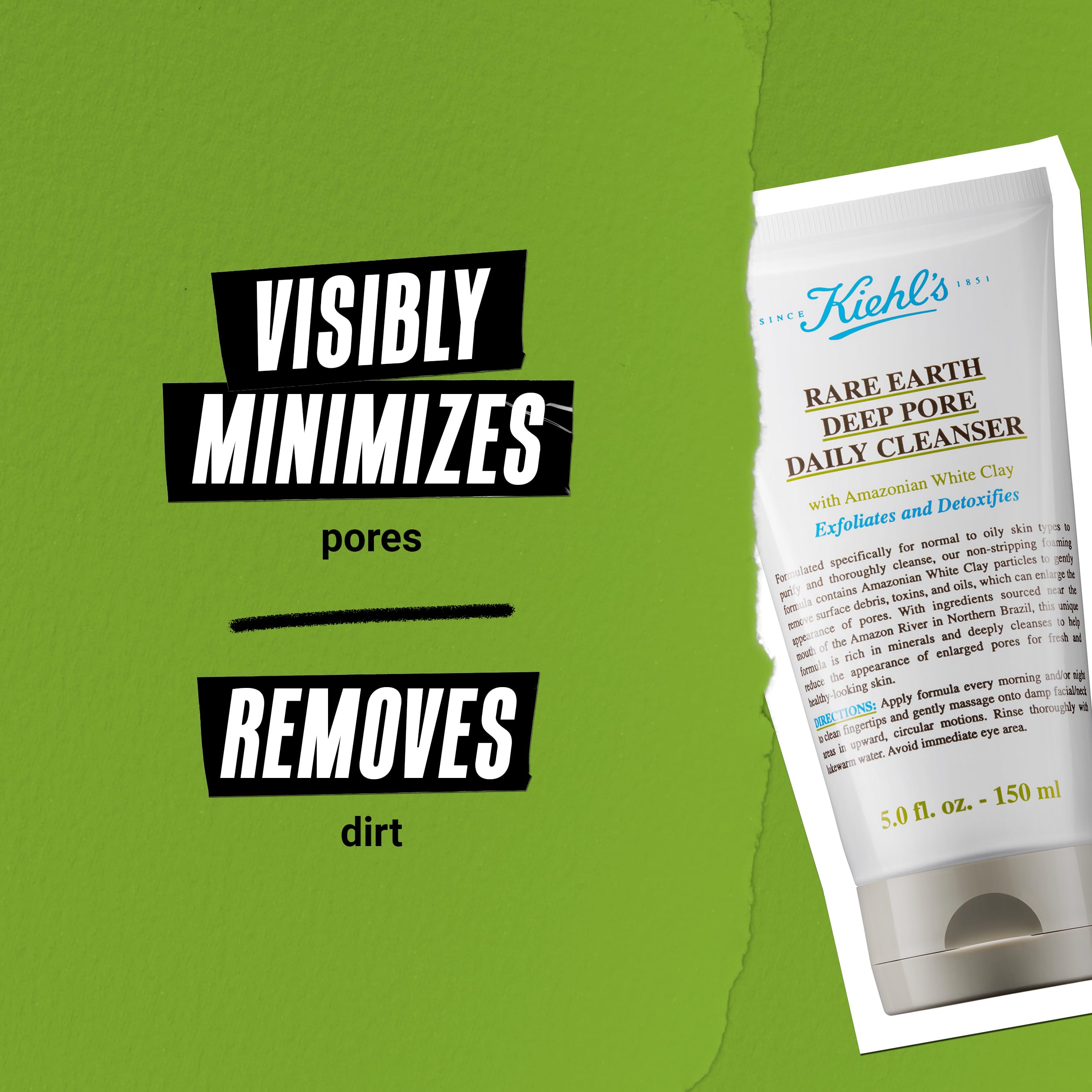 Aplicación diaria suave en rostro y cuello con Kiehl's limpiador
