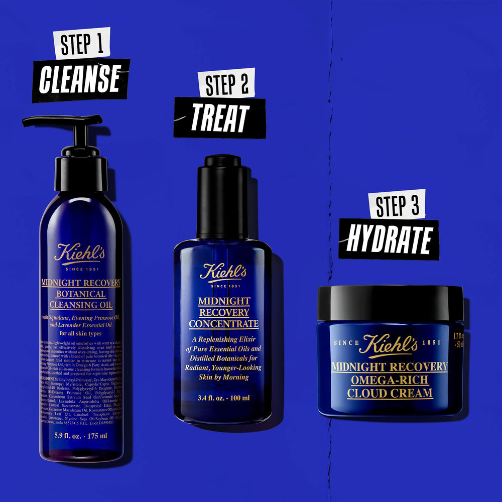 Textura ligera de Kiehl's Midnight Recovery Concentrate se absorbe fácilmente.
