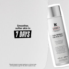 Kiehl's Tonico Leche Exfoliante en rostro con brillo saludable.