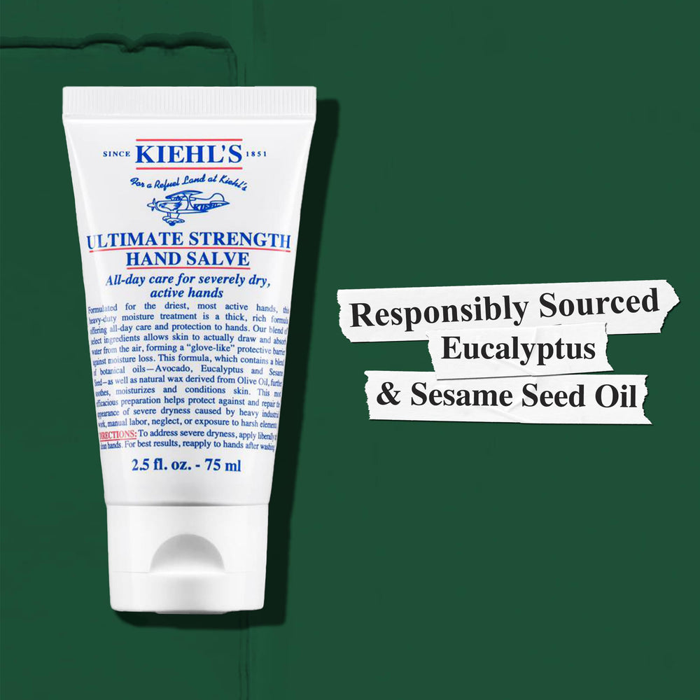 Kiehl's Ultimate Strength Hand Salve, uso diario para manos expuestas al trabajo.