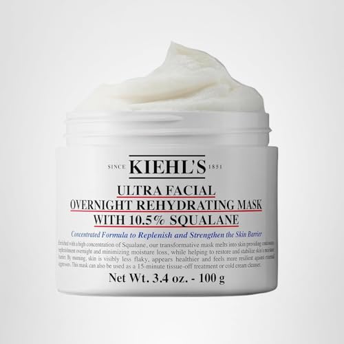 Kiehl's Ultra Facial mascarilla nocturna, envase compacto y práctico para rituales de cuidado de la piel.