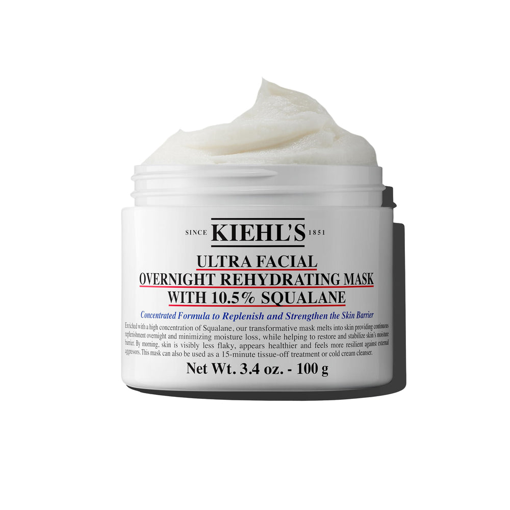 Kiehl's Ultra Facial mascarilla nocturna, bote, hidrata y suaviza la piel durante la noche.