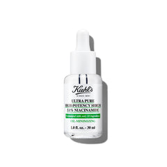 Kiehl's Ultra Pure Niacinamida 5% en botella, ayuda a reducir brillos en piel grasa.