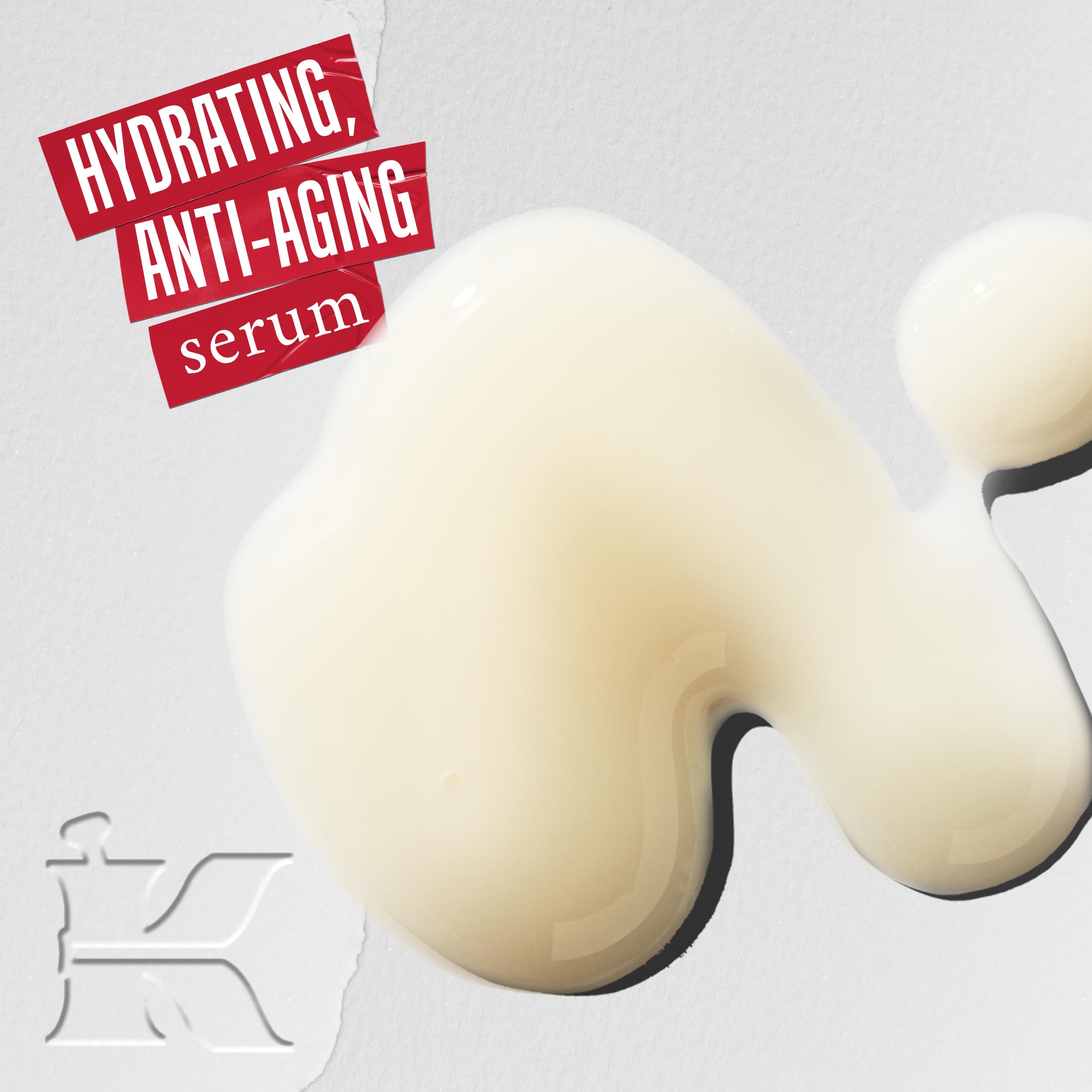 Kiehl's Vital Skin serum, enfoque en textura ligera para piel radiante.