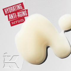 Kiehl's Vital Skin serum, enfoque en textura ligera para piel radiante.